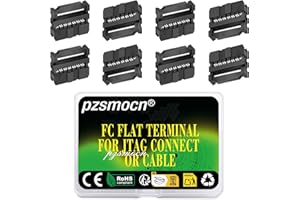 Pzsmocn 20 Set IDC 2 * 7 Adattatore Presa Rettangolare a Doppia Fila FC Nero Filo Crimpato Set da Tre Pezzi Passo 2,54 mm, Connettore Terminale FC-Femmina a 14 Pin per Cavo Piatto a Nastro JTAG.