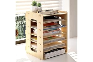 ‎PUNCIA PUNCIA Dokumentenablage A4 Briefablage 7 Ablagefächer Holz Schreibtisch Datei Organizer Papierablage Aktenaufbewahrung Ablagesystem Dokumentenhalter Ordner für Büro Arbeitszimmer Schule Office