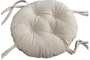 uyeoco Juego De 1/2/4 Cojín Redondo para Silla, 30cm/33cm/35cm/40cm/45cm/50cm cojín de Asiento Suave para Taburete, jardín, Interior, Exterior, hogar(H6,1PC 35x35X6cm)