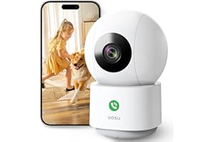‎AOSU AOSU 2K Indoor Surveillance Camera, 5G/2.4GHz WiFi Camera Indoor with Night Vision, 360° Home Surveillance Camera for Older Kids with Human/Pet Detection, 2-Way Audio, Compatible with Alexa