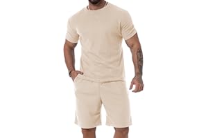 KUYIGO Short et chemise d'été pour homme - 2 pièces - Style décontracté - Respirant