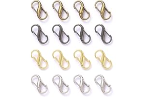 YPYMOD 16 Stück S Förmig Reißverschluss Clip, Klein Karabinerhaken Reißverschluss Diebstahlschutz für Rucksack Koffer Schlüsselbund Outdoor Camping(2,9cm*1,4cm)