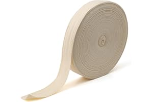 RUNFENG Cinghia in cotone 20 mm, 10 m, nastro a spina di pesce in twill, cinghia per cucire, rotolo di nastro, artigianato fai da te, lavori a maglia, accessori per artigianato, hobby creativi, cucito (bianco