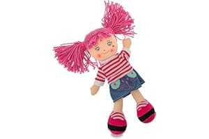 TEOREMA GIOCATTOLI Teorema - Carlotta Bambola di Pezza con Capelli Colorati, Bambola Stoffa Colorata, Giocattolo per bambini, Altezza 30cm