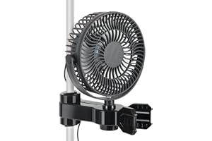 OUGPIU Ventilateur de Culture Oscillant clip, Ø14,5cm pour Tente, Adapté pour 16-26mm, 3,5W Moteur EC, Silencieux, Volume d'air Réglable