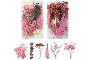 GEFIRE 2 Piezas Flores Secas Naturales, Flores Secas Manualidades Flores Preservadas Naturales Flores Secas Decorativas para DIY Decoración Tarjetas Álbum Recorte Velas Manualidades(Rosa Roja)