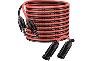 Proster Solar Panel Extension Cable 8m/26ft 4mm² with IP68 Waterproof 12 AWG for Photovoltaic Cables with Female and Male Connectors (8m Red + 8m Black)