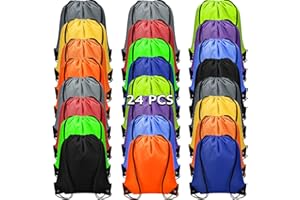 RLGPBON 12/24/48 PCS Sacche con Coulisse per Sport Gym，Zaino Sacca da Ginnastica ，Sacchetti per Palestra Sacchetto Sportive Borse da Viaggio Zainetto Scuola per Bambini Borsa Scarpe（43x34cm）