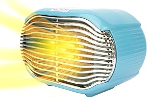 HOLRES Riscaldatore da tavolo, 800W mini riscaldatore elettrico portatile in ceramica riscaldatore personale con 2 impostazioni di calore per casa ufficio camera letto protezione contro il surriscaldamento