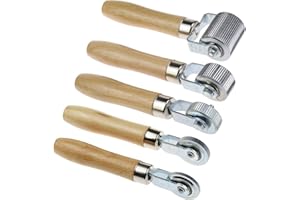 THE LORD OF THE TOOLS 5 szt. metalowe narzędzia do montażu koła martwego dźwiękoszczelne akcesoria z drewnianym uchwytem w worku do szerokości 4 mm 6 mm 12 mm 20 mm 40 mm