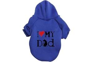JAXICH Dog Sweater Pet Jacket Pet Dog Classic Knitwear Sweater Warm Winter Coat Pet Fleece Sweatshirt Jumper Sweater Jacket for Dogs, I LOVE MY DAD/MOM, S-9XL