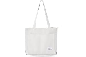 ELAKIRI Cord Tasche Damen mit Reißverschluss,Große Shopper Bag,Umhängetasche Cord,Cord Tasche,Tote Bag Damen für Shopper Arbeit Büro Reisen Einkaufen Schule und Alltag