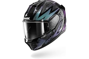 Shark Uniseks D-Skwal 3 Blast-R HE0920EKGX Kask Motocyklowy, Black Green Glitter Kgx, L