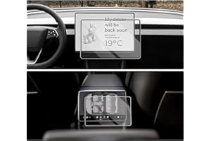 CDEFG [2 Pezzi] Compatibile con Tesla Model Y Juniper 2025/Model 3 2025 Highland 2024 15,4+8 pollici Navigazione e Pannello Strumenti Vetro Temperato Pellicola Protettiva Schermo Protettore Accessori
