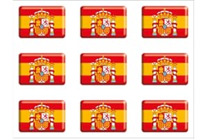 Artimagen - Pegatina Bandera España con Escudo Rectángulo 9 uds. Resina.