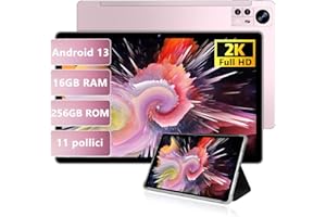 AOCWEI 2024 Android 13 Tablet 11 Pollici 2K 16GB RAM+256GB ROM (TF 512GB) |5G+2.4G WiFi | Bluetooth 5.0 |Octa Core|2.0Ghz |8600mAh|2000 * 1200pixels |5+13MP |Tablet con Custodia