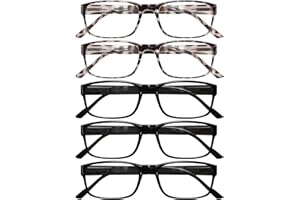 Gaoye 5 sztuk okularów do czytania, niebieskie światło blokujące czytelniki, męskie okulary na receptę, 1,75