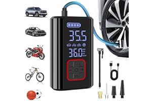 SERVOMASTER Compresor Aire Portatil, Mini Compresor Aire Coche con Pantalla LCD Digital, Inflador Electrico, Inflador Ruedas Coches para Coche, Moto, Bicicleta, Pelota