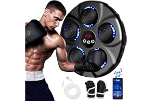 Deenor Music Boxing Machine, Smart Music Boxing Machine, Musical Boxing Machine Wall Mounted with 9 Modes/Speed Adjustment, Bluetooth Connection and Boxing Gloves, for Kids/Adults