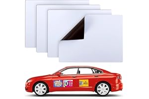 AULOCK 4 Pack Round Cornered Blank Car Magnet- 15.7" × 11.8” 27.6mil Flexible Car Blank Magnetic Sign Car Magnet Sheets DIY Business Sign for Vehicle Door Advertising Business Preventing Scratches Dents