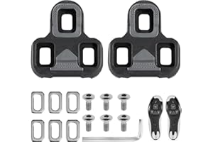 SUUOSL Bike Cleats Compatible with Look KEO Pedal System, Cycling Cleats for Road Shoes, Cleats for Cycling Shoes, Anti-Slip TPU Surface, Indoor & Outdoor Road Cycling, SPD-SL Alternative, Secure Fit, Black