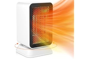 P PANACARE Panacare Radiateur soufflant,chauffage électrique avec 3 niveaux de puissance/économie d'énergie 1000W/PTC-céramique/timer/3S chauffer, chauffage d'appoint pour salle de bain, salon, chambre à coucher