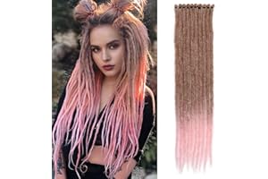 TGYHCJBY 22 Inch Ombre Pink Dreadlock Extensions, 10 Strands Synthetic Single Ended Dreads Thin Soft Crochet Dreads Extensions Hippie Style Dreadlock for Woman(30/Pink, SE 10 Strands)