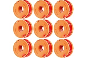 MOUPAA Bobina di filo per decespugliatore Worx WG150E, WG154E, WG155E, WG157E, WG160E, WG163E, WG166E, WG167E, WG169E, confezione da 9