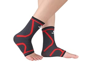 imrusan Supporto per Caviglia, Cavigliera Compressione Elastica, Tutore Fascia Cavigliere Sportiva Traspirante da Uomo e Donna, Protezione Caviglia, XL Gray & Red(1 Paio)