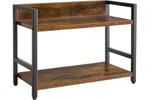 IBUYKE Especiero de 2 Niveles, Organizador Especias, Organizador escritorio, Estante de cocina,Para Comedor, Baño, Dormitorio, Oficina, Marrón Rústico TLJ002H