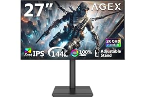 X AGEX 27 tum QHD Spelskärm 144Hz 1440P Fast IPS panel 1ms 100% sRGB