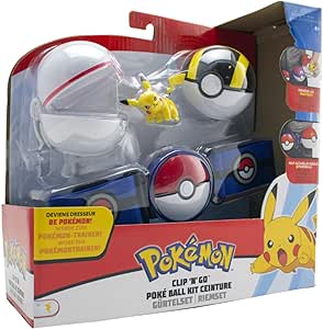 Bandai - Pok&eacute;mon - 1 ceinture Clip 'N' Go + 2 Pok&eacute; Ball et 1 figurine 5 cm Pok&eacute;mon - Accessoire pour se d&eacute;guiser en Dresseur Pok&eacute;mon - 80307