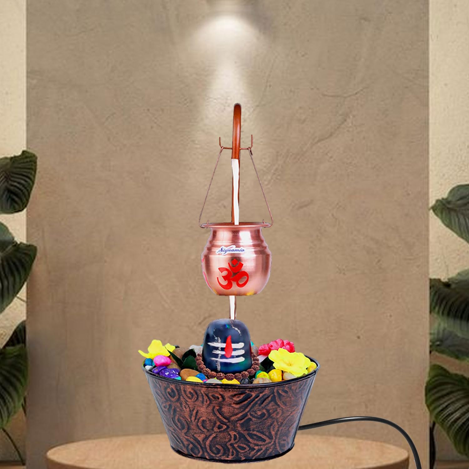SIGNAMIO® Essence of Shiva Waterfall Fountain, Aromatic Fountain, Lord Shiva Idol Shivling Incense Holder, Home Decor, Temple