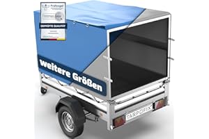 ‎TARPOFIX Tarpofix® Anhänger Hochplane 208x114x90 cm inkl: Planenseil - ECHTES PVC PLANENMATERIAL - Randverstärkte & Robuste Plane -Langlebige Abdeckplane Anhängerplane für viele 750kg PKW Autoanhänger