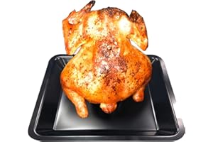 tepro Hähnchenhalter, antihaftbeschichtet aus Gusseisen inkl. Aromabehälter mit abnehmbarem Deckel und Auffangbehälter, Maße ca. 26,8 x 26,8 x 13,5 cm