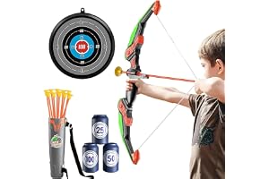 Pil- och bågset för barn, båge och pil set för barn, bågskytte, leksaksset för barn med sugkopp, pilar, Quivers-mål, utomhusleksak för barn pojkar och flickor ålder