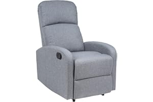 Gremium Poltrona Relax Reclinabile a Letto Con Seduta Ergonomica In Tessuto, Schienale Regolabile e Doppio Cuscino Per Arredo Salotto, Soggiorno e Ufficio
