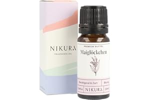 ‎NIKURA Nikura | Maiglöckchen-Duftöl – 10 ml | Perfekt für die Seifen- und Kerzenherstellung, Wachsmelts, Diffusoren für Zuhause, Aromabrenner | Ideal zur Nutzung in Badebomben, Parfümduft, Kerzenduft | Vegan