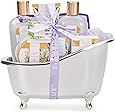 Spa Luxetique Spa Gift Set, Lavender Bath Gift Set, Pamper Gifts for Women, 8pcs Lavender Gifts with Bubble Bath, Bath Bomb, Body Lotion, Relaxing Bath Sets for Women Gifts, Gifts for Her