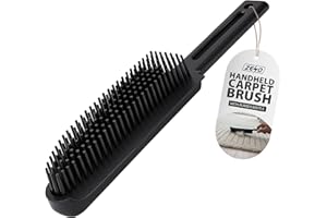 ZENO Carpet Cleaner Brush 2 in 1 | Handheld Rubber Carpet Brush for Pet Hair and Dirt | Ideal for Carpets, Rugs, Upholstery, Stairs and Cars | Comfort Grip Carpet Cleaning Tool for Daily Use