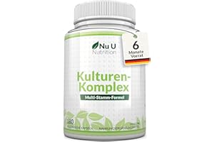 ‎NU U NUTRITION Probiotics Capsules 10 Billion KBE – For a Healthy Digestive System, Lactobacillus Acidophilus – suitable for vegetarians – 6 Month Supply 180 Capsules – Nu U Dietary Supplement Nutrition