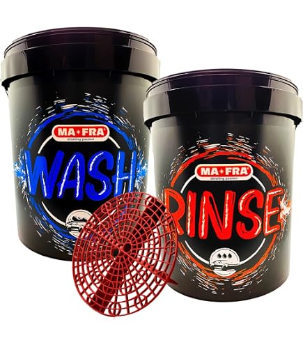 detailmate - Set professionale per la pulizia dell'auto GritGuard: secchio 5 GAL (circa 20 litri) / coperchio del secchiello Gamma Seal nero