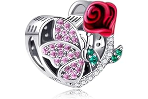 NINGAN Flor primaria Abalorios Charms Colgantes de Encanto familia eterna Cuentas Plata de Ley 925 con Compatible con Pulsera Europeo, Charms para Mujer Niña