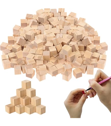 30 Dados De Madera Grandes Sin Pintar De 2x2 Cm – Cubos En Blanco Con Bolsa De Terciopelo Para Manualidades DIY Y Juegos Educativos