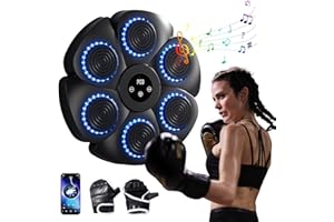 Vulaop Music Boxing Machine,LED Electronic Music Boxing Machine mit Boxhandschuhe Boxhanden,9 Geschwindigkeitsmodi und Zählmodus unterstützt Bluetooth,Fokus Agility Training