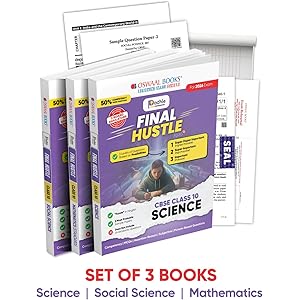 Oswaal Final Hustle for CBSE Class 10 by Padhle with Board Exam Simulators | Science, Social Science, Maths Standard 2026 Final Preparation with Super Duper Imp Qs, Sample Papers, Mind Maps (Set Of 3)