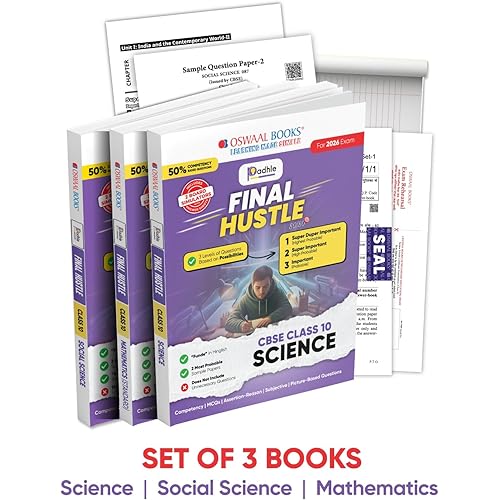 Oswaal Final Hustle for CBSE Class 10 by Padhle with Board Exam Simulators | Science, Social Science, Maths Standard 2026 Final Preparation with Super Duper Imp Qs, Sample Papers, Mind Maps (Set Of 3)