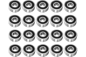 TUZUK 20 Pcs 6001-2RS Double Rubber Seal Bearings 12x28x8mm, Pre-Lubricated and Stable Performance, Deep Groove Ball Bearings for Electric Motor