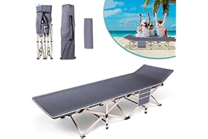 NUKDEY Lettino da Campeggio Pieghevole Resistente per Adulti - Divano Letto da Spiaggia Portatile Grandi Dimensioni con Struttura in Acciaio Carico Massimo 280 kg con Borsa per il Trasporto 190 * 67 * 36 CM