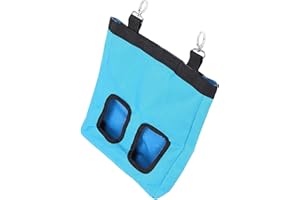 XZHIXIAO Rabbit Hay Feeder Bag Hay Bag Hanging Feeder Pig Hay Feeder Storage Small Animal Feeding Bag for Rabbit Guinea Pig (Blue)